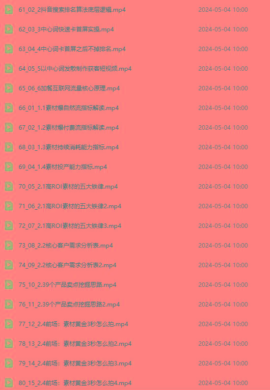 图片[4]-2024单品正价起号，直播素材投流选品：选品课+投流课+素材课+卡首屏/100节-猴哥VIP资源站