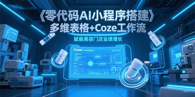 零代码AI小程序搭建,多维表格+Coze工作流,赋能美容门店业绩增长-猴哥VIP资源站