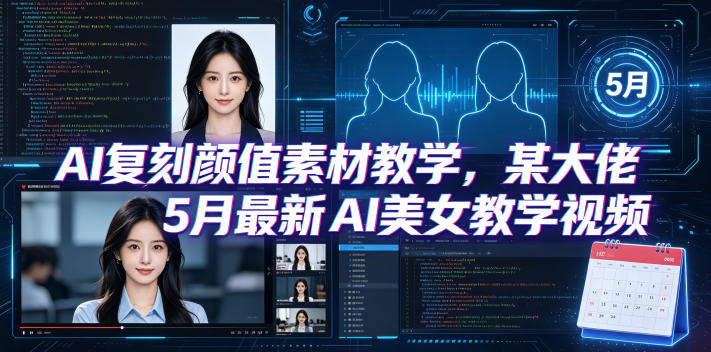 AI复刻颜值素材教学，某大佬5月最新AI美女教学视频，内含4月好物复刻教学-猴哥VIP资源站