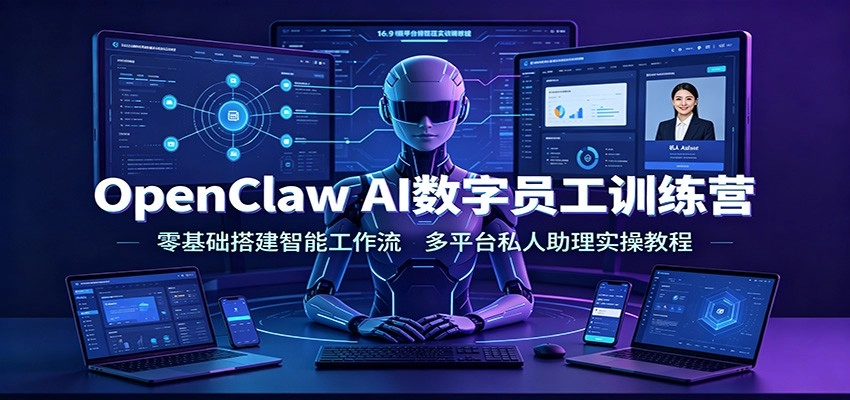OpenClaw AI数字员工训练营：零基础搭建智能工作流，多平台私人助理实操教程-猴哥VIP资源站