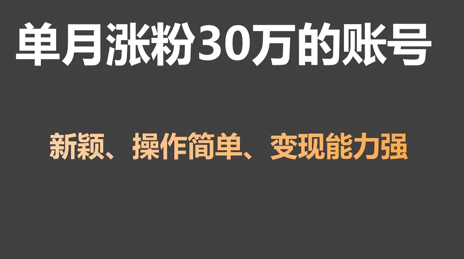 单月涨粉30万，带货收入20W，5分钟就能制作一个视频！-猴哥VIP资源站