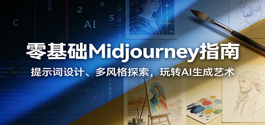 图片[1]-零基础Midjourney指南：提示词设计、多风格探索，玩转AI生成艺术-猴哥VIP资源站