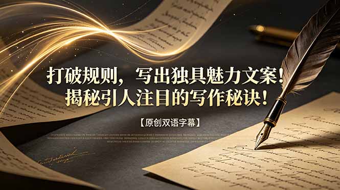 打破规则，写出独具魅力文案！揭秘引人注目的写作秘诀！【原创双语字幕】-猴哥VIP资源站