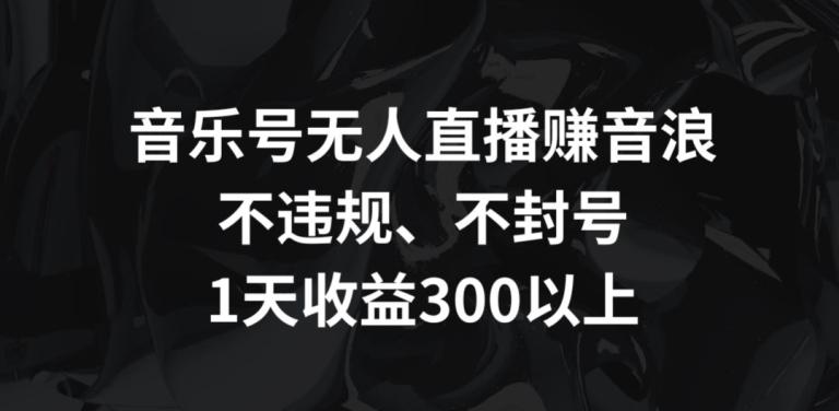 音乐号无人直播赚音浪，不违规、不封号，1天收益300+【揭秘】-猴哥VIP资源站