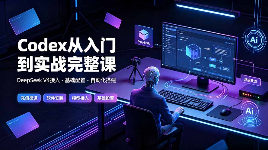 Codex从入门到实战完整课|充值·安装·接入DeepSeek,记忆·插件·Skill·CLI·MCP全拆解-猴哥VIP资源站