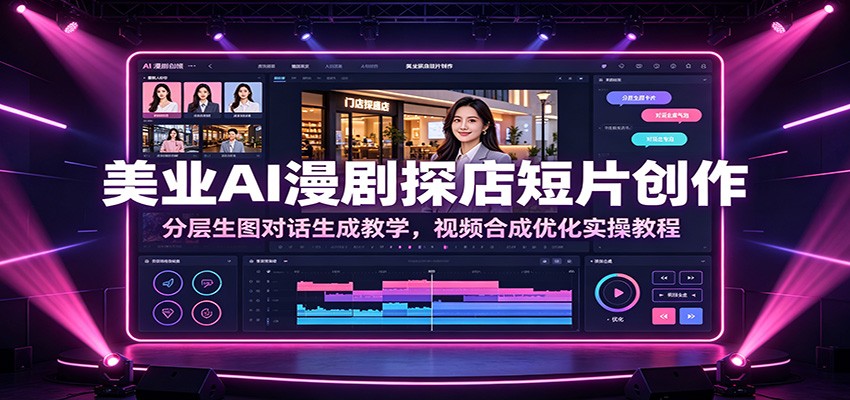 美业AI漫剧探店短片创作:分层生图对话生成教学,视频合成优化实操教程-猴哥VIP资源站