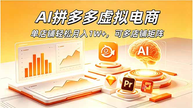 AI拼多多虚拟电商,单店铺轻松月入1W+,可多店铺矩阵-猴哥VIP资源站