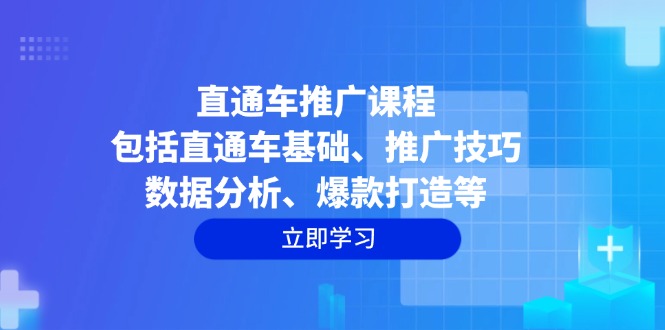 直通车推广课程：包括直通车基础、推广技巧、数据分析、爆款打造等-猴哥VIP资源站