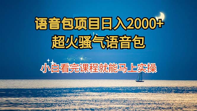 语音包项目 日入2000+ 超火骚气语音包小白看完课程就能马上实操-猴哥VIP资源站