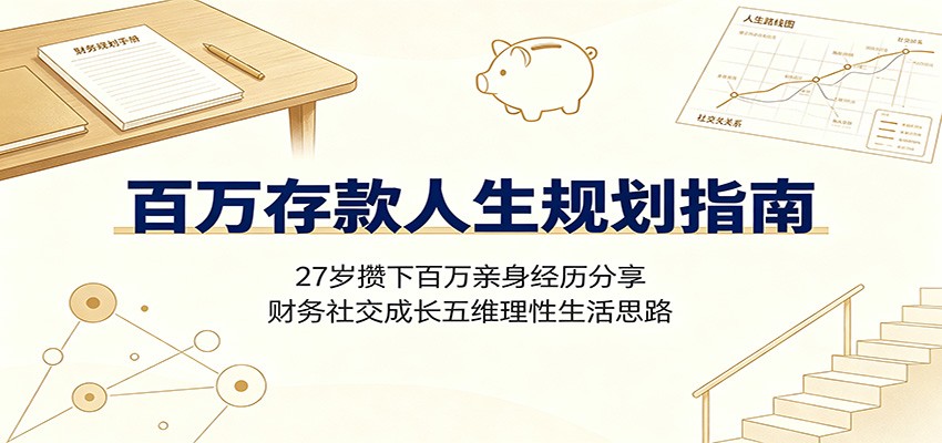 百万存款人生规划指南:27岁攒下百万亲身经历分享,财务社交成长五维理性生活思路-猴哥VIP资源站