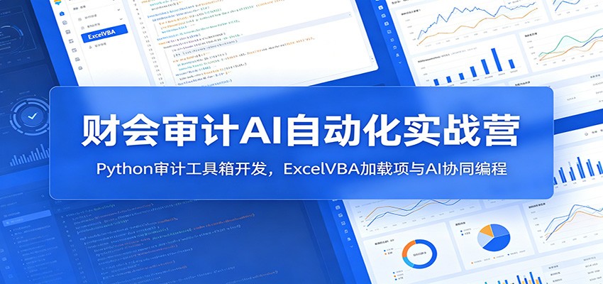 财会审计AI自动化实战营：Python审计工具箱开发，ExcelVBA加载项与AI协同编程-猴哥VIP资源站
