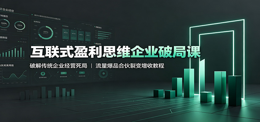 互联式盈利思维企业破局课:破解传统企业经营死局,流量爆品合伙裂变增收教程-猴哥VIP资源站
