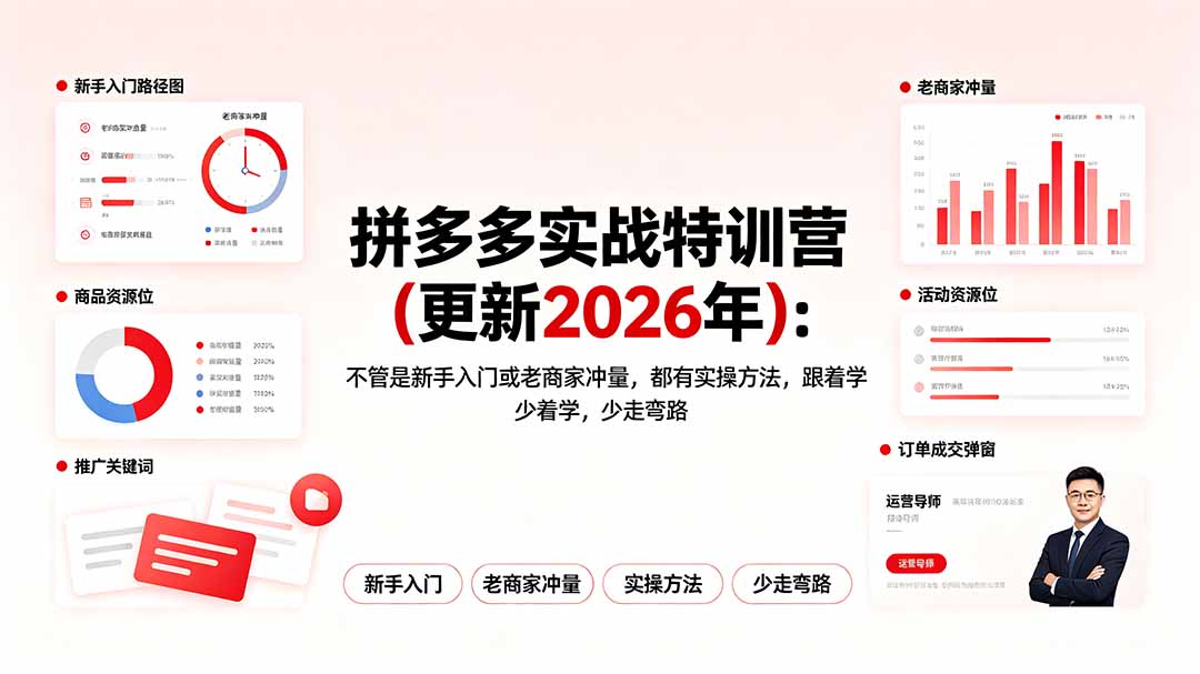 拼多多实战特训营(更新2026年-猴哥VIP资源站