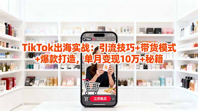 「TikTok出海实战」引流技巧+带货模式+爆款打造,单月变现10万+秘籍-猴哥VIP资源站