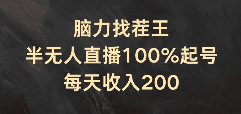 脑力找茬王，半无人直播100%起号，每天收入200+【揭秘】-猴哥VIP资源站