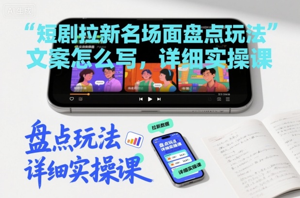 短剧拉新名场面盘点玩法文案怎么写，详细实操课-猴哥VIP资源站