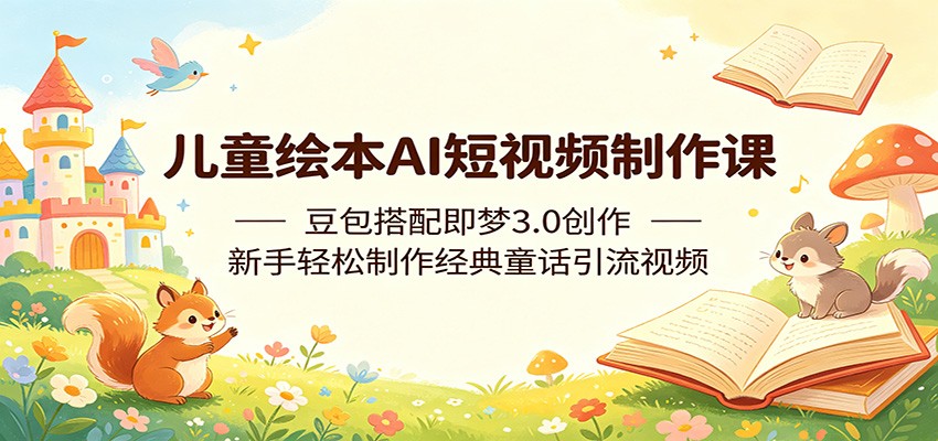 儿童绘本AI短视频制作课：豆包搭配即梦3.0创作，新手轻松制作经典童话引流视频-猴哥VIP资源站