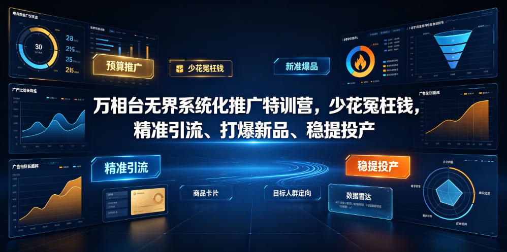 万相台无界系统化推广特训营VI0.0,少花冤枉钱,精准引流、打爆新品、稳提投产(全程录音+字幕)-猴哥VIP资源站