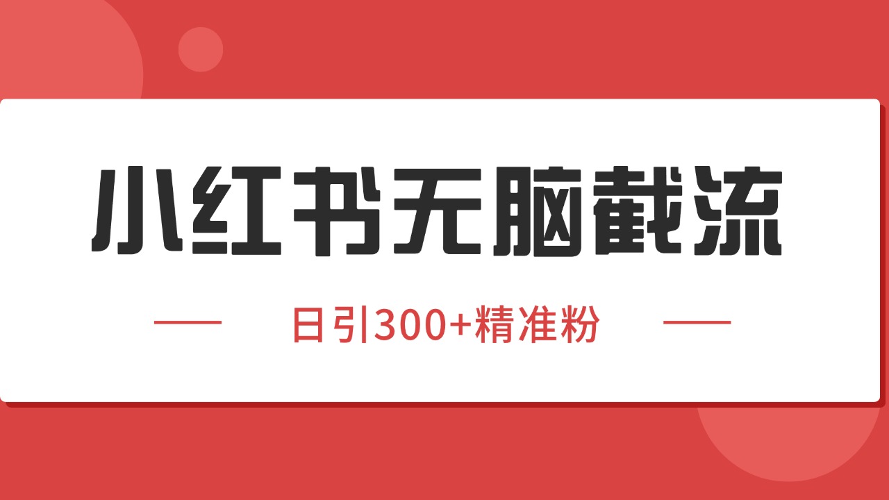 小红书截流同行客源，独家野路子获客玩法 日引200+暴力获客-猴哥VIP资源站
