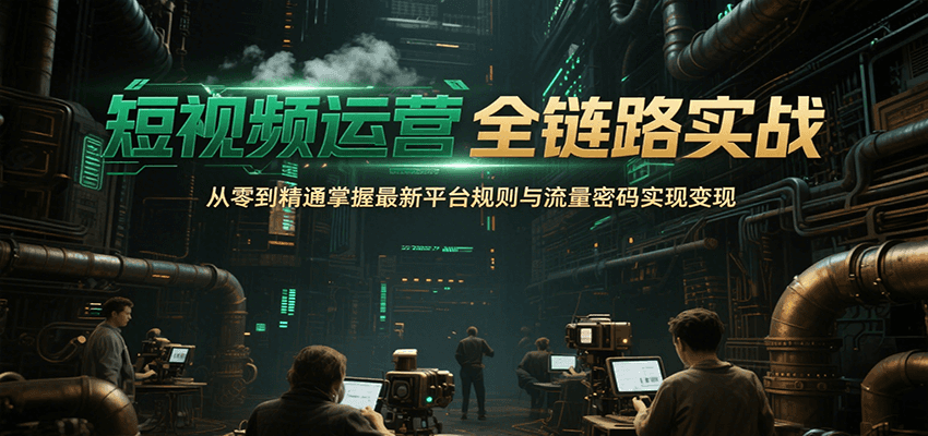 短视频运营全链路实战，从零到精通掌握最新平台规则与流量密码实现变现-猴哥VIP资源站