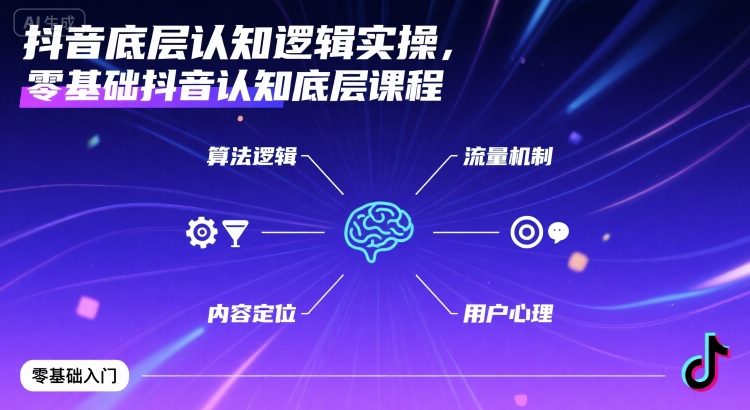 抖音底层认知逻辑实操,零基础抖音认知底层课程-猴哥VIP资源站