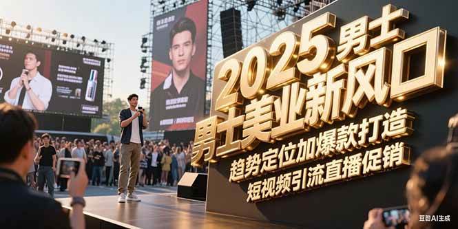 2025男士美业新风口，趋势定位加爆款打造，短视频引流直播促销-猴哥VIP资源站
