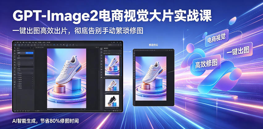 GPT-Image2电商视觉大片实战课，一键出图高效出片，彻底告别手动繁琐修图(更新)-猴哥VIP资源站