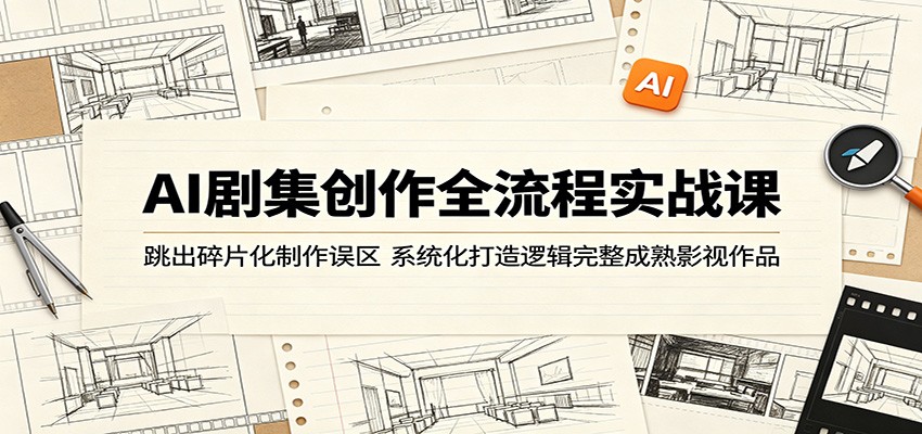 AI剧集创作全流程实战课:跳出碎片化制作误区,系统化打造逻辑完整成熟影视作品-猴哥VIP资源站