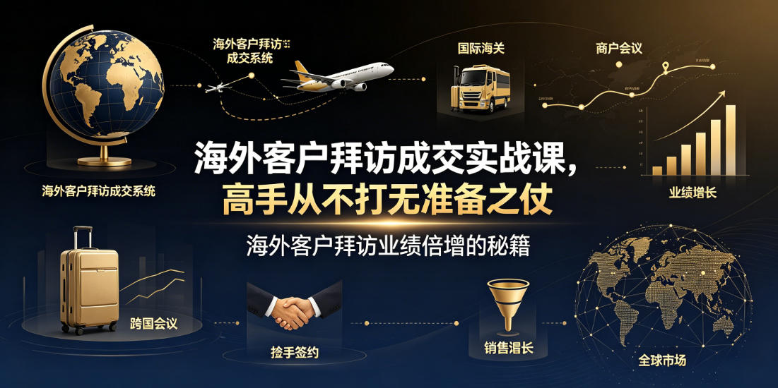 海外客户拜访成交实战课,高手从不打无准备之仗,海外客户拜访业绩倍增的秘籍-猴哥VIP资源站