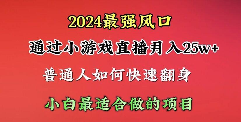 (10020期)2024年最强风口，通过小游戏直播月入25w+单日收益5000+小白最适合做的项目-猴哥VIP资源站