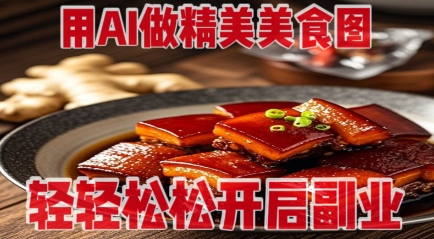 用AI做精美美食图，无需专业设备拍摄，轻轻松松开启副业-猴哥VIP资源站
