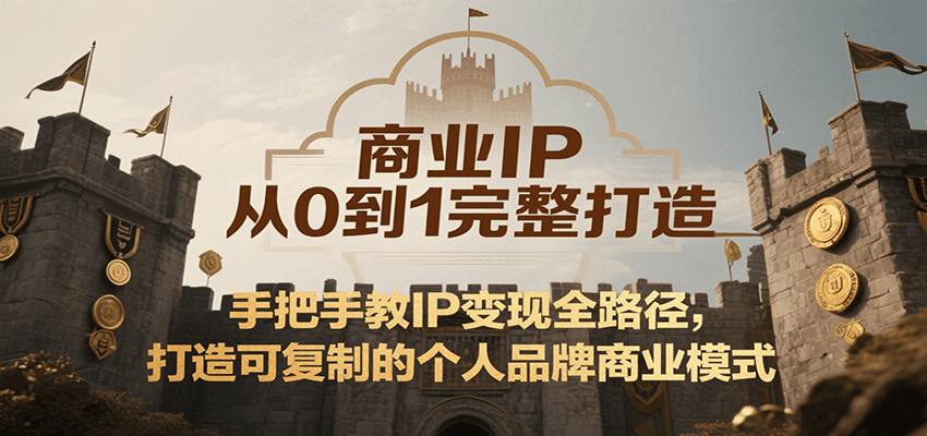 商业IP从0到1完整打造，手把手教IP变现全路径，打造可复制的个人品牌商业模式-猴哥VIP资源站