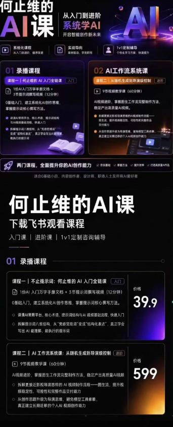 AI创作全链路实战教程|万字手册·提示词拆解·9节工作流课,打造稳定高质量AI视频作品-猴哥VIP资源站