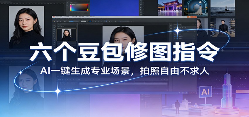 六个豆包修图指令：AI 一键生成专业场景，拍照自由不求人-猴哥VIP资源站