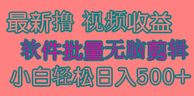 (9569期)发视频撸收益，软件无脑批量剪辑，第一天发第二天就有钱-猴哥VIP资源站