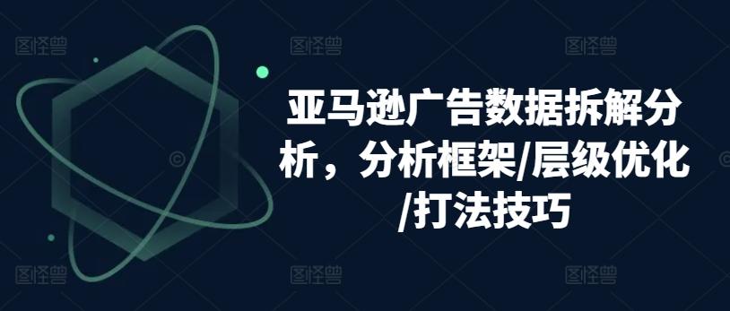 亚马逊广告数据拆解分析,分析框架/层级优化/打法技巧-猴哥VIP资源站