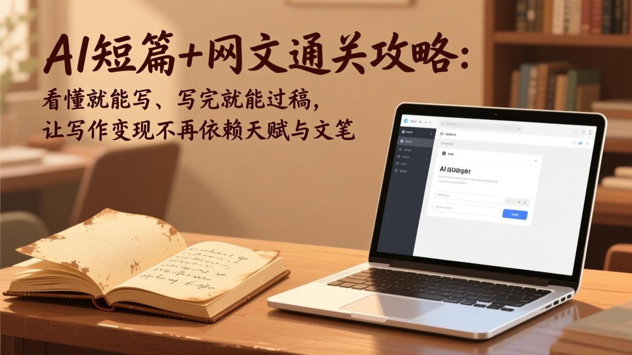 AI短篇+网文通关攻略：看懂就能写、写完就能过稿，让写作变现不再依赖天赋与文笔-猴哥VIP资源站