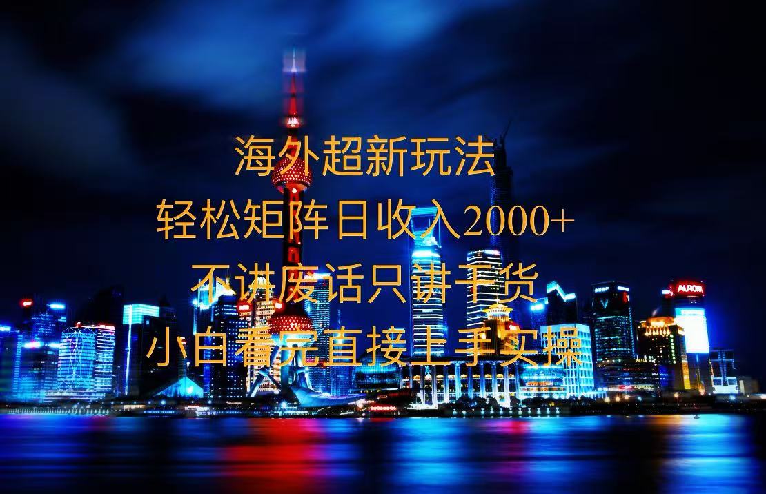 2025全新海外暴力玩法，操作简单，小白轻松上手-猴哥VIP资源站