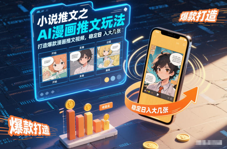 小说推文之AI漫画推文玩法,打造爆款漫画推文视频,稳定日入大几张-猴哥VIP资源站