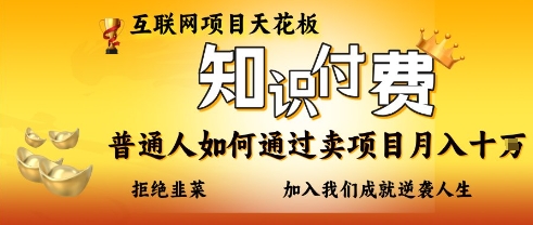 互联网项目天花板，知付付费项目，普通人如何通过卖项目月入十个，拒绝韭菜【揭秘】-猴哥VIP资源站