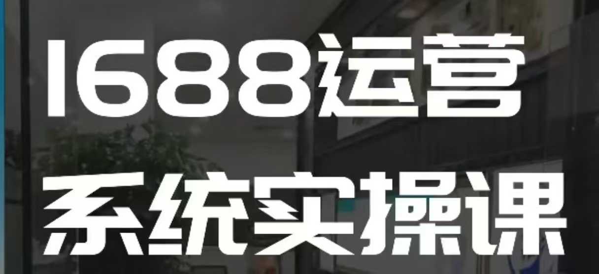 1688高阶运营系统实操课,快速掌握1688店铺运营的核心玩法-猴哥VIP资源站