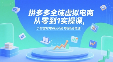 拼多多全域虚拟电商从零到1实操课,小白虚拟电商从0到1实操到精通-猴哥VIP资源站