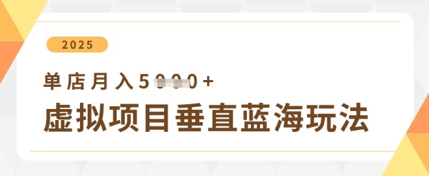 虚拟项目垂直玩法,实现单店月入5k+-猴哥VIP资源站
