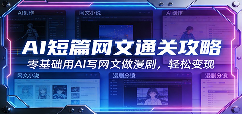 AI短篇网文通关攻略：零基础用AI写网文做漫剧，轻松变现-猴哥VIP资源站