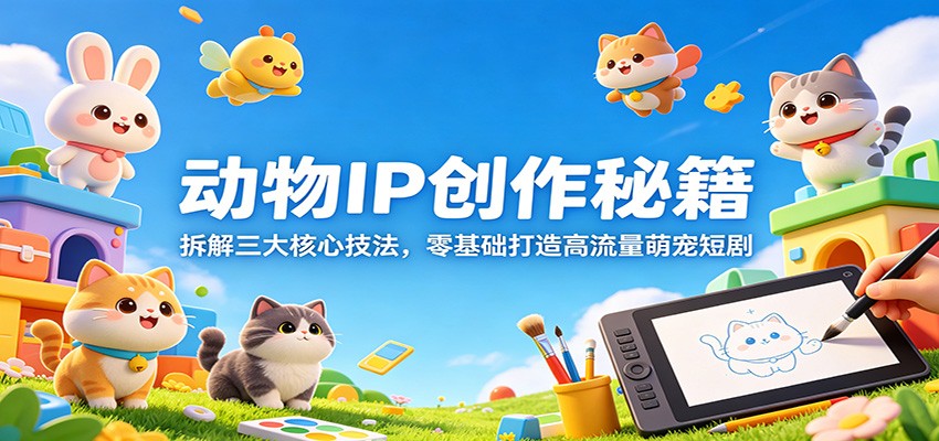 动物IP创作秘籍:拆解三大核心技法,零基础打造高流量萌宠短剧-猴哥VIP资源站
