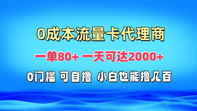 免费流量卡代理一单80+ 一天可达2000+-猴哥VIP资源站