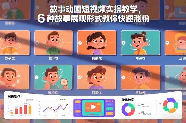 故事动画短视频实操教学,6种故事展现形式教你快速涨粉-猴哥VIP资源站