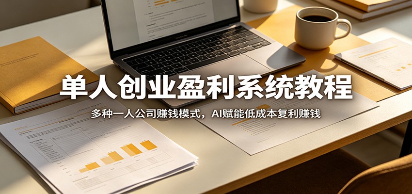 单人创业盈利系统教程:多种一人公司赚钱模式,AI赋能低成本复利赚钱-猴哥VIP资源站