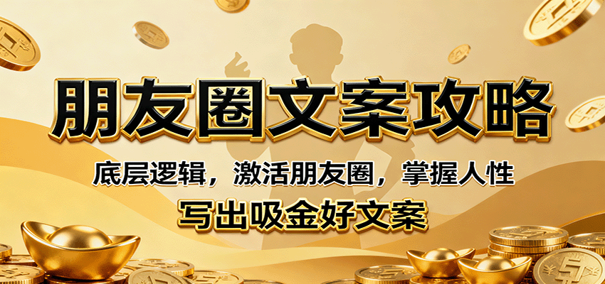 朋友圈文案攻略：底层逻辑，激活朋友圈，掌握人性，写出吸金好文案-猴哥VIP资源站