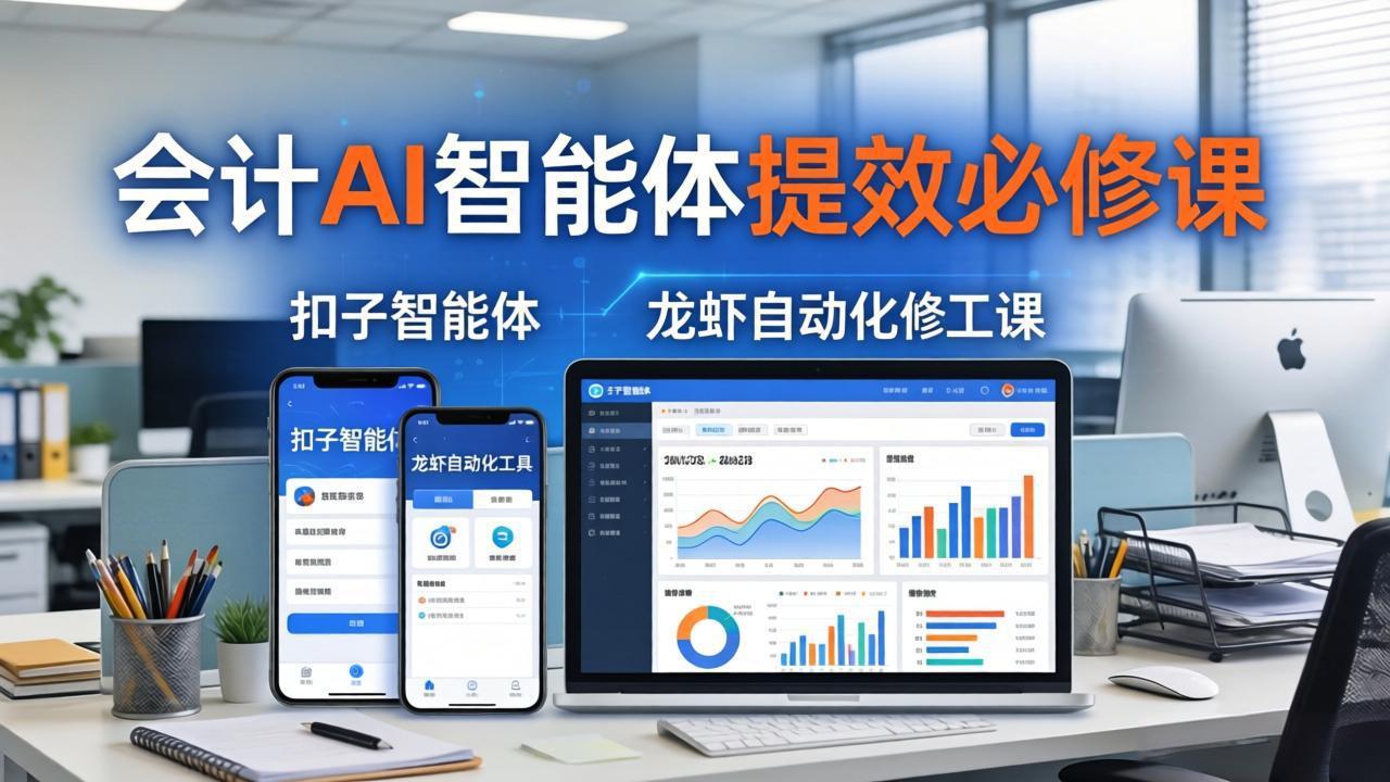 财务会计AI智能体提效必修课：扣子智能体+龙虾自动化+报表分析，一站式提升财务工作效率-猴哥VIP资源站